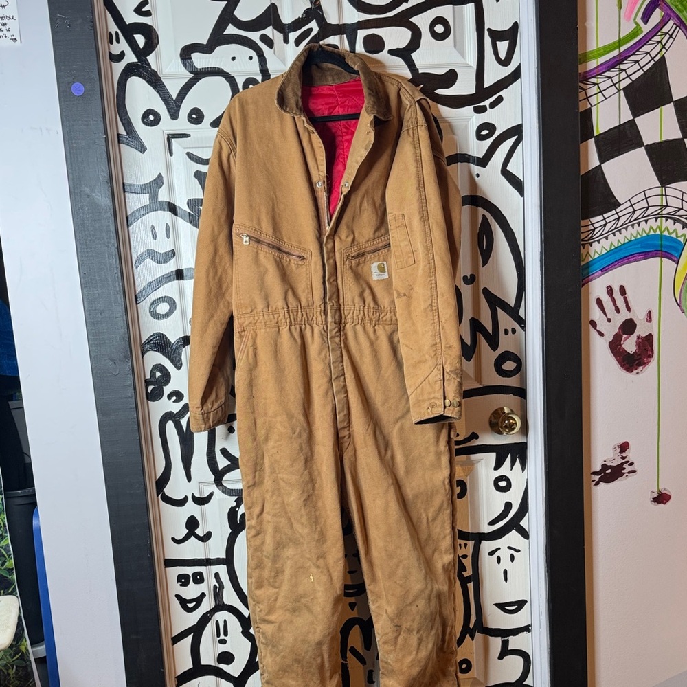 vintage duck Carhartt Tan Work Coveralls 44 long 2xl long